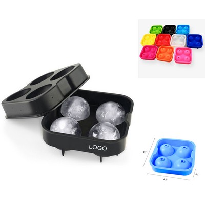 Silicone Ball Shaped Ice Trays W/ 4-holes