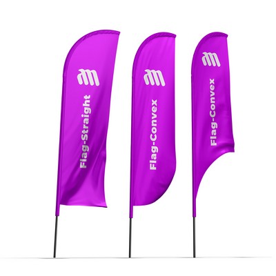 10' Advertising Flag with Ground Spike or Cross Base – Free Shipping (Single-Sided Print)