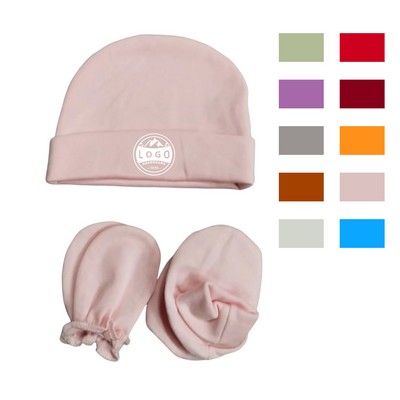 Double Layer Cotton Anti-Scratch Baby Cap Set