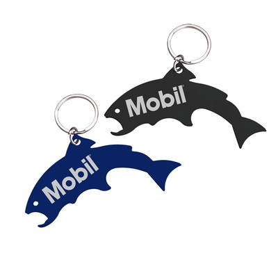 Trout Shaped Stainless Steel Bottle Opener w/Key Ring