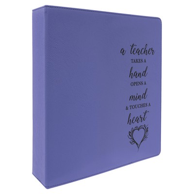 Purple 3-Ring Binder, Leatherette Laserable 11-1/2" x 11-1/2"