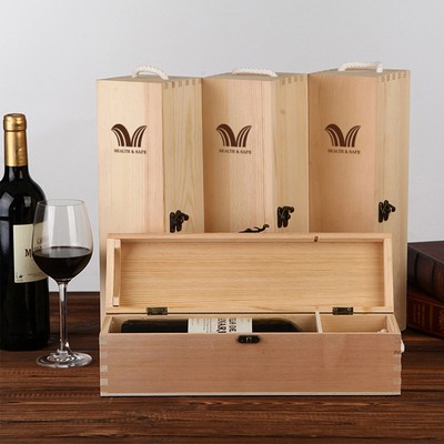 Wooden Wine Box With Handle