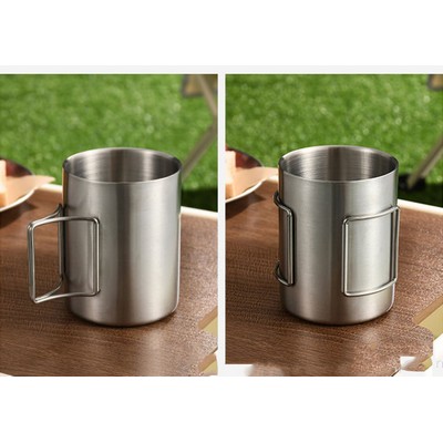 400 ml Foldable Handle Double Wall Stainless Steel Cup