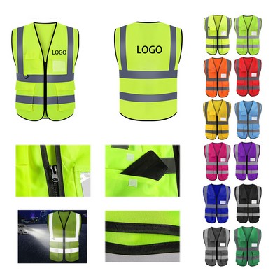 Reflective Safety Vest with Pockets