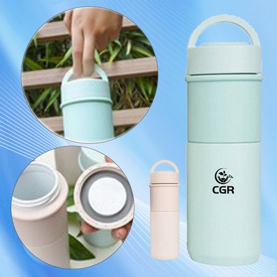 Portable Ceramic Tumbler with Handle Customizable 14 Oz.