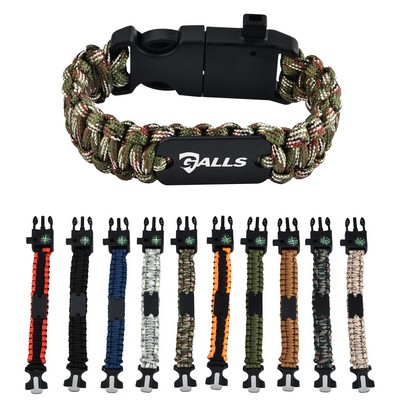 Outdoor Multifunctional 5-in-1 Paracord Survival Bracelet with Whistles