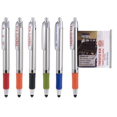 Customized Printed Banner Pen w/Stylus