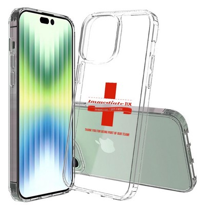 iPhone 15 Pro Max Clear Hard Shell Case w/TPU Bumpers