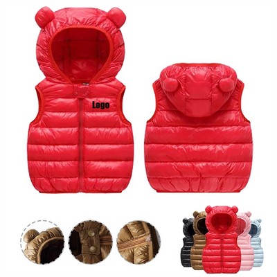 Children Lightweight Down Vest with Logo