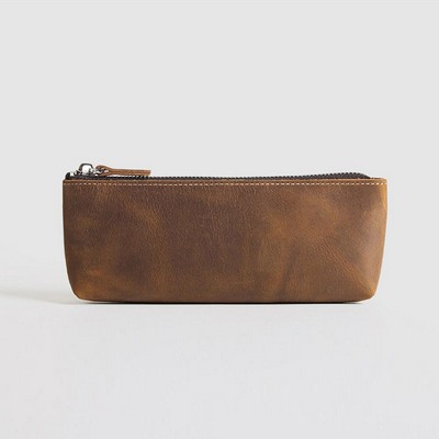 The Pallavi Handmade Leather Pencil Case/Makeup Bag