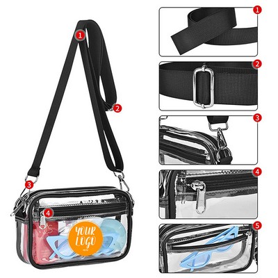 Pvc Transparent Bag Waterproof Crossbody Shoulder Bag Removable Shoulder Strap