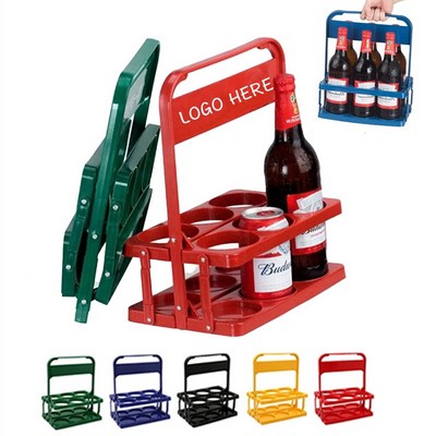 Plastic Foldable 6-Pack Bottle Carrier with Handle