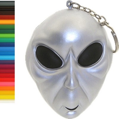 Glossy Alien Head Stress Ball Keychain