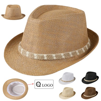 British Retro Jazz Straw Hat