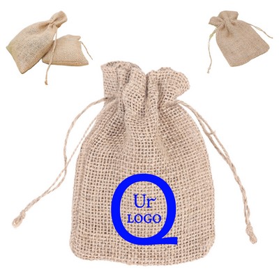 3.94 X 5.91 Inch Jute Burlap Drawstring Pouch