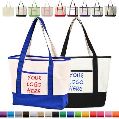 Full Color Heavy Canvas Large Deluxe Tote Bag