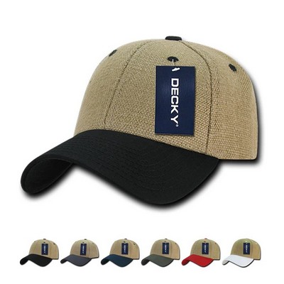 Decky Six Panel Low Profile Structured Jute Cap