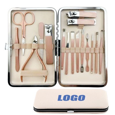 16 In 1 Manicure Sets With Beige Case