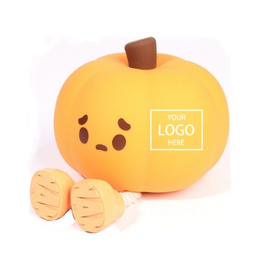 Cute Pumpkin Shape Adjustable Rechargeable Silicone LED Night Light