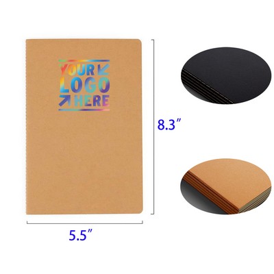 A5 Size Kraft Cover 8.3 in x 5.5 in 72 Pages 36 Sheets Ruled Lined Notebook