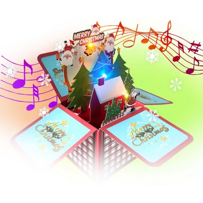 3D Popup Christmas Greeting Box With Music and Lights