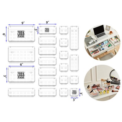 21 Pieces Drawer Organizer Set for Makeup Jewelries and Gadgets Bedroom Bathroom