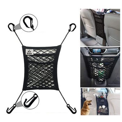 3-Layer Car Mesh Organizer with Hooks