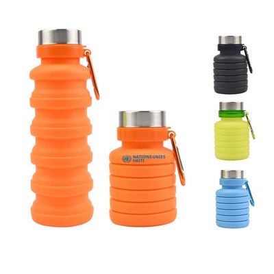 17 Oz. Collapsible Silicone Water Bottle