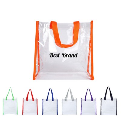 Open Top Stadium Approved Clear Tote Bag with Handle