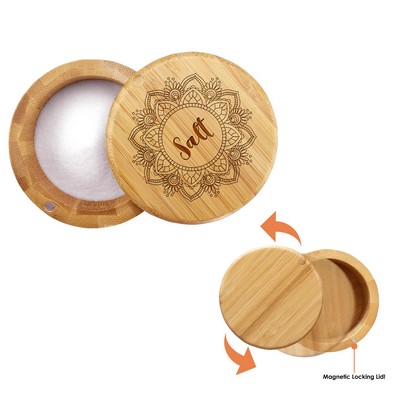 Bamboo Salt Cellar with Magnetic Swivel Lid