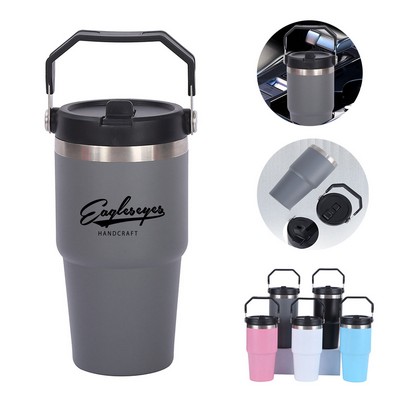 30oz Eco-Friendly Stainless Steel Tumbler with Leak-Resistant Straw