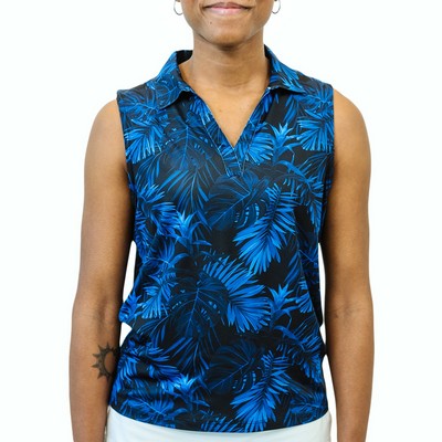 Women's Sleeveless Golf Polo - Midnight Blue