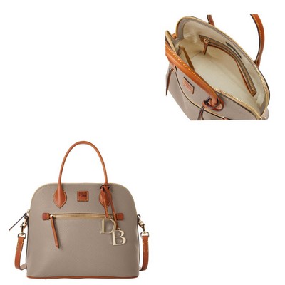 Dooney & Bourke Taupe Pebble Grain Large Domed Satchel