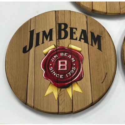 22" Diameter - Oak Wood Barrel Head - Bar Graphics - Custom Design