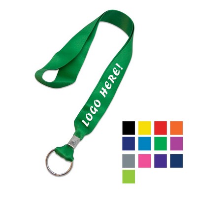 1" Dye Sublimated Lanyard w/ Metal Split Ring & Metal Crimp