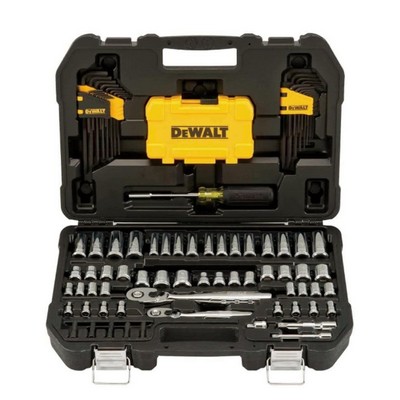 DeWalt Mechanics Tools Kit and Socket Set, 1/4" & 3/8" Drive, SAE, 108-Piece