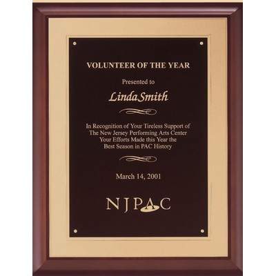 Cherry Finish Plaque w/ Brass Embossed Plate (11"x14")