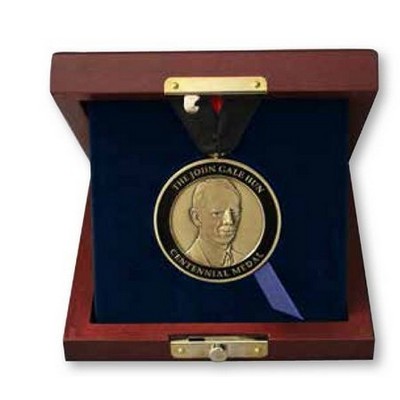 Cherry Wood Box for 3" Medal w/ Blue Velvet Insert (6"x6")