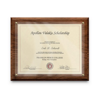 Walnut Composite Slide-In Certificate Plaque