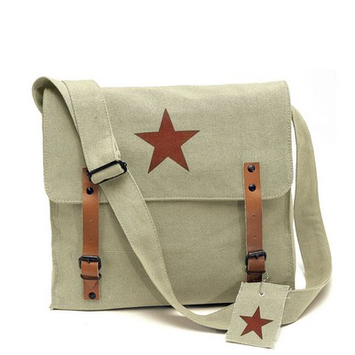 Khaki Vintage Medic Bag w/Brown Star