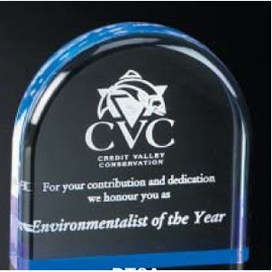 Blue Reflective Free Standing Award w/ Arched Top (4"x4")