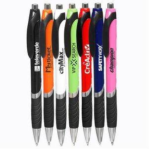 Bright Color Rubber Grip Ballpoint Pen