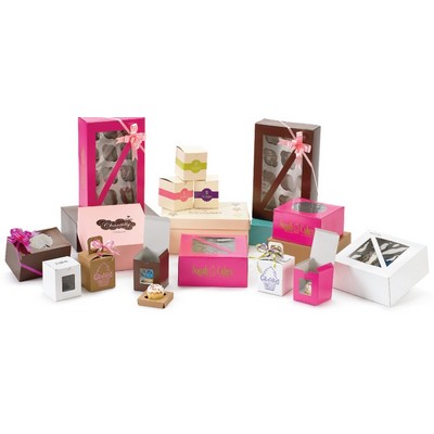 Colored 6 Piece Cupcake Box w/ Square Window (10"x10"x4")