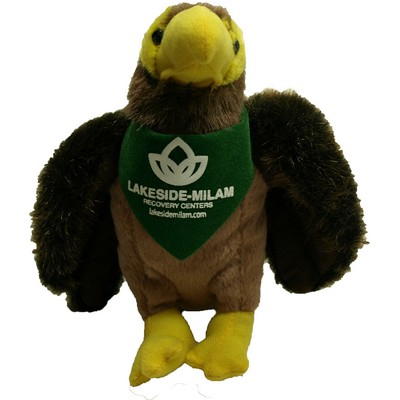 7" Hawk Stuffed Animal w/Bandana & One Color Imprint