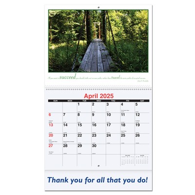 Motivations Monthly Wall Calendar w/Coil Bound (10 5/8"x18¼")