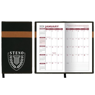 Joliett Series Soft Cover 2 Tone Vinyl Monthly Planner / 1 Color