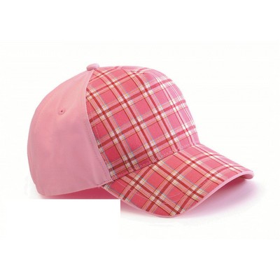 5 Panel Pink Checkered Baseball Cap