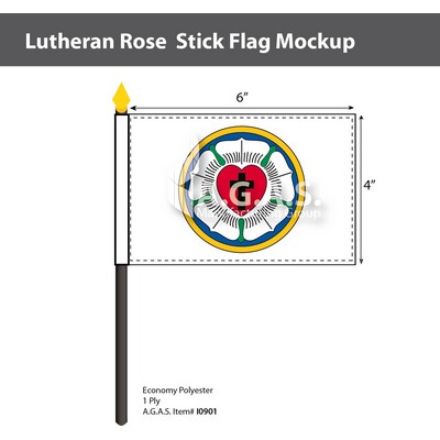 Lutheran Stick Flags 4x6 inch