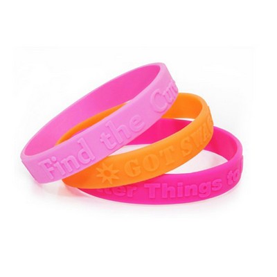 1/2" x 8" Embossed Silicone Bracelet