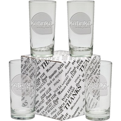 12 Oz. Deluxe Beverage Thank You Set (4 Piece) - Etched